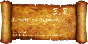 Burdács Rajmund névjegykártya